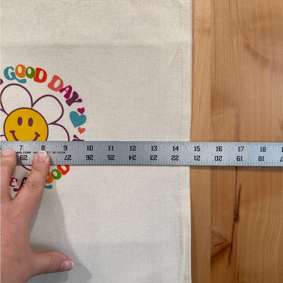 Smiley Canvas Tote Bag - Cream, everyday use - Picture 2 of 5